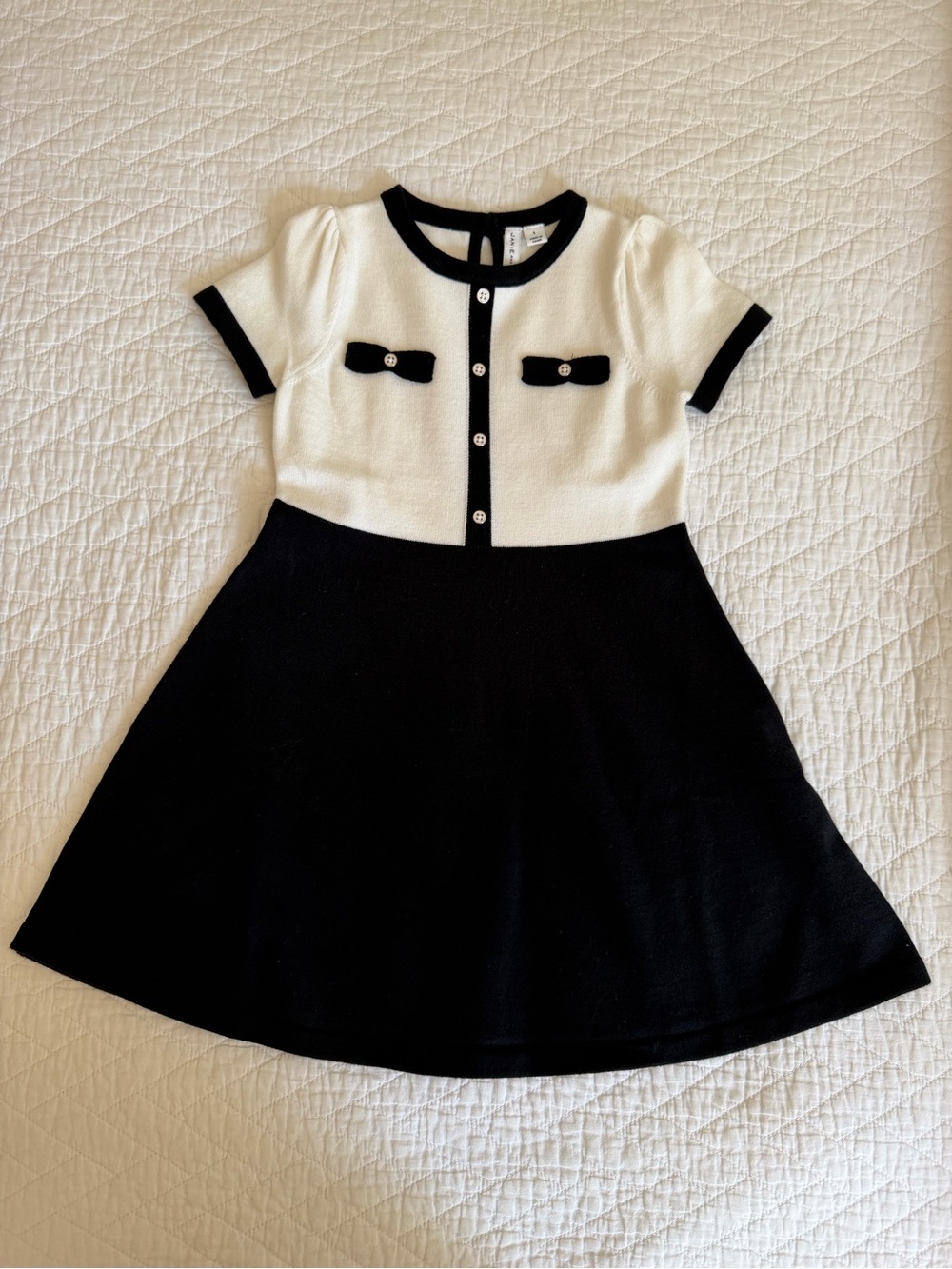 Janie and Jack Black and White Knit A-Line Dress